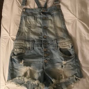 Denim overall shorts NEVER WORN